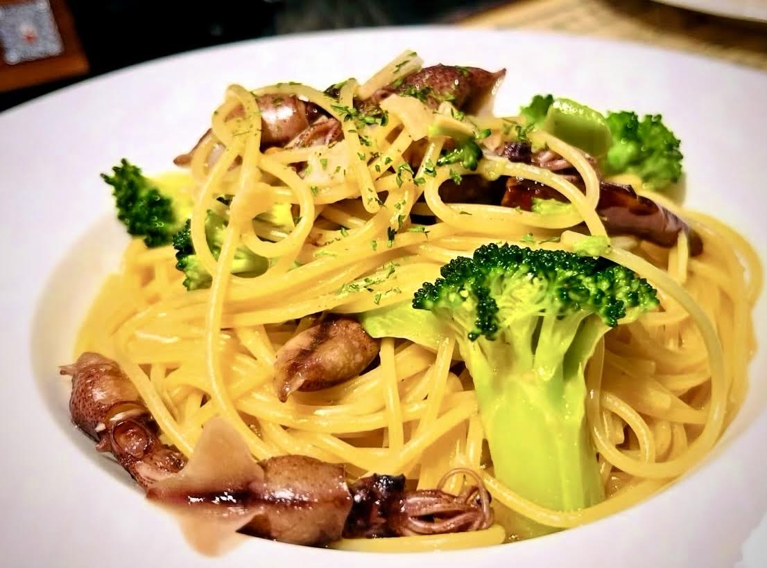 いかとブロッコリーのパスタ